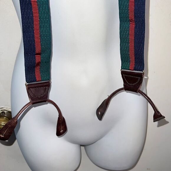 Green, Red and Black Nylon Braces/Suspenders - Picture 3 of 6